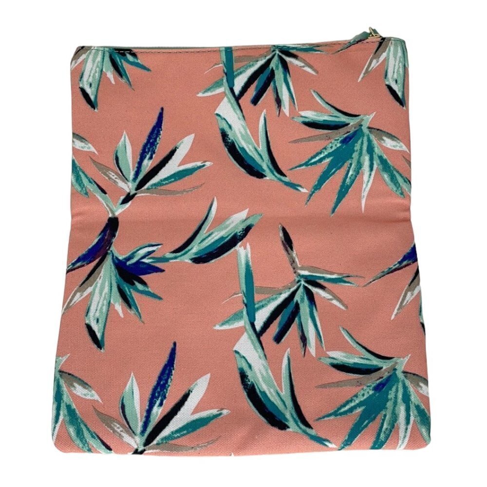 Rachel Pally Purse Wallet Fold Over Clutch Floral Pink Green Zip Closure - Picture 2 of 9